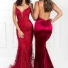 Honey Couture MILEE Berry Low Back Mermaid Evening Gown Dress W Leg Split NEW ARRIVALS