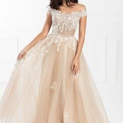 Honey Couture Made To Your Measurements NEW ARRIVALS Honey Couture CHYANNA Beaded Tulle Applique Made To Order Formal Dress