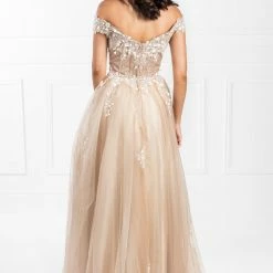 Honey Couture Made To Your Measurements NEW ARRIVALS Honey Couture CHYANNA Beaded Tulle Applique Made To Order Formal Dress