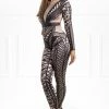 Honey Couture CRYSTAL Black Beaded Party Bodysuit NEW ARRIVALS
