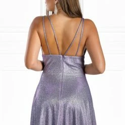 Honey Couture HOLLIE Purple A Line Glitter Effect Formal Dress NEW ARRIVALS