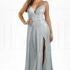 Honey Couture HOLLIE Silver A Line Glitter Effect Formal Dress NEW ARRIVALS