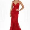 Honey Couture PAITYN Red Glitter Lace Up Back Mermaid Formal Gown Dress 1 Honey Couture PAITYN Red Glitter Lace Up Back Mermaid Formal Gown Dress