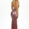 One Honey Boutique The LOUISA Pink Sequin Corset Back Mermaid Formal Gown NEW ARRIVALS
