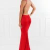 Honey Couture HAZEL Red Low Back Bum Ruched Mermaid Formal Dress NEW ARRIVALS