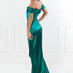 Honey Couture ESMERELDA Emerald Green Off Shoulder Corset Bustier Formal Dress NEW ARRIVALS