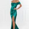 Honey Couture ESMERELDA Emerald Green Off Shoulder Corset Bustier Formal Dress NEW ARRIVALS