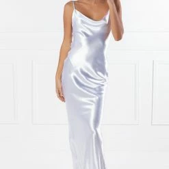 Honey Couture EVELYN White Silky Slip Formal Dress NEW ARRIVALS