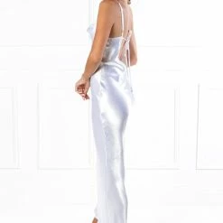Honey Couture EVELYN White Silky Slip Formal Dress NEW ARRIVALS