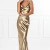Honey Couture EVELYN Gold Silky Slip Formal Dress NEW ARRIVALS