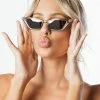 Honey Couture Sunglasses Honey Couture TRIXI Clear Smoke Cat Eye Festival Sunglasses