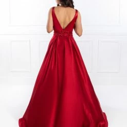 Honey Couture Made To Your Measurements NEW ARRIVALS Honey Couture BRIHANNE Beaded Waist Full Skirt Formal Gown