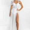 Honey Couture Made To Your Measurements Honey Couture APRIL White Tulle Glitter Bodysuit Formal Dress