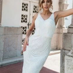 Tina Holly Couture Made To Order BRIDAL COLLECTION Tina Holly Couture Picasso P1732 Off White Sequin Mermaid Formal Gown Dress