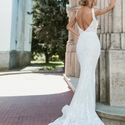 Tina Holly Couture Made To Order BRIDAL COLLECTION Tina Holly Couture Picasso P1732 Off White Sequin Mermaid Formal Gown Dress