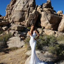 Tina Holly Couture Made To Order BRIDAL COLLECTION Tina Holly Couture Picasso P1732 Off White Sequin Mermaid Formal Gown Dress