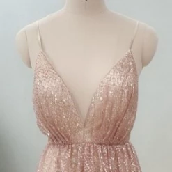 Honey Couture GEORGIA Gold Glitter Formal Gown NEW ARRIVALS
