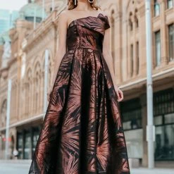 Tina Holly Couture Made To Order Tina Holly Couture T0520 Rose Brown Strapless Ballgown Formal Dress