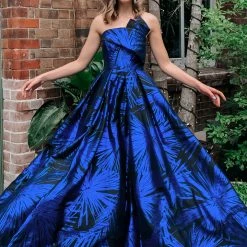 Tina Holly Couture Made To Order Tina Holly Couture T0520 Electric Blue Strapless Ballgown Formal Dress NEW ARRIVALS