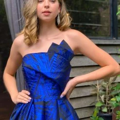 Tina Holly Couture Made To Order Tina Holly Couture T0520 Electric Blue Strapless Ballgown Formal Dress NEW ARRIVALS