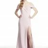 Tina Holly Couture Made To Order Tina Holly Couture T17115 Tea Rose Pink Off Shoulder Formal Gown Dress