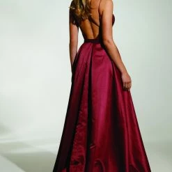 Tina Holly Couture Made To Order Tinaholy Couture T17128 Wine Red Sequin Mermaid Skirt Formal Gown Prom Dress
