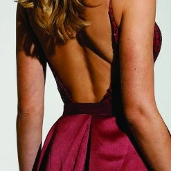 Tina Holly Couture Made To Order Tinaholy Couture T17128 Wine Red Sequin Mermaid Skirt Formal Gown Prom Dress