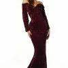 Tina Holly Couture Made To Order Tina Holly Couture T1842 Wine Beaded Sequin Mermaid Train Formal Gown Prom Dress NEW ARRIVALS