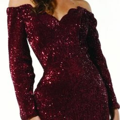 Tina Holly Couture Made To Order Tina Holly Couture T1842 Wine Beaded Sequin Mermaid Train Formal Gown Prom Dress NEW ARRIVALS