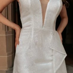 Tina Holly Couture Made To Order BRIDAL COLLECTION Tina Holly Couture T1844 White Glitter Deep V Bridal Formal Dress 14 Tina Holly Couture Made To Order BRIDAL COLLECTION Tina Holly Couture T1844 White Glitter Deep V Bridal Formal Dress