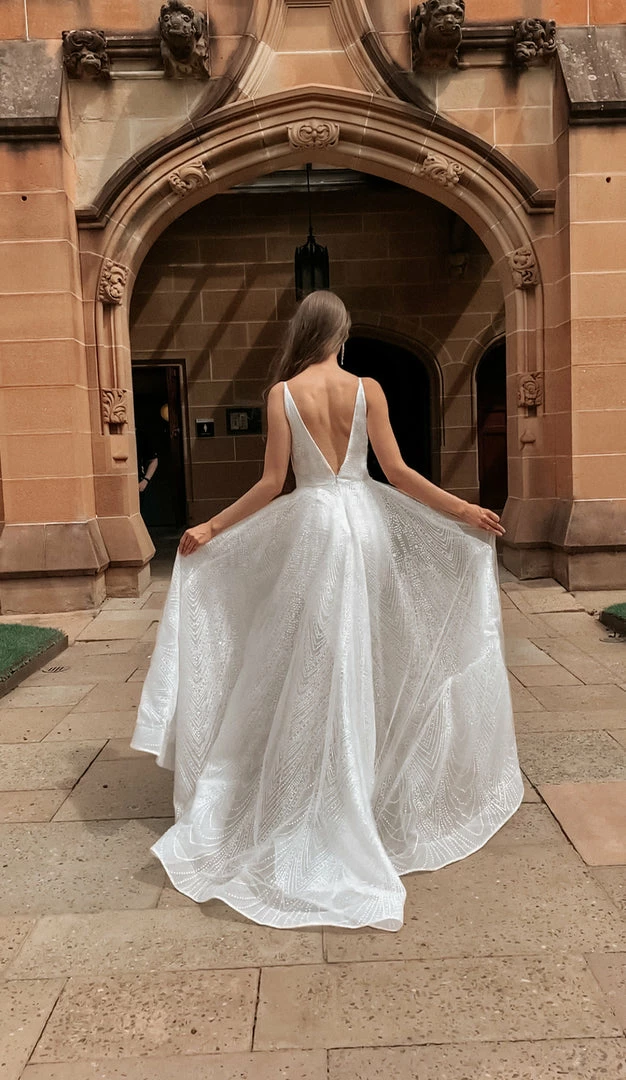 Tina Holly Couture Made To Order BRIDAL COLLECTION Tina Holly Couture T1844 White Glitter Deep V Bridal Formal Dress 9 Tina Holly Couture Made To Order BRIDAL COLLECTION Tina Holly Couture T1844 White Glitter Deep V Bridal Formal Dress