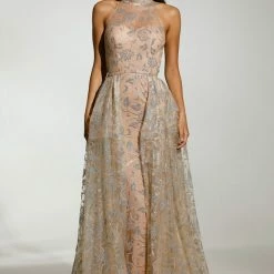 Tina Holly Couture Made To Order Tinaholy Couture T1845 Silver & Nude Glitter Formal Gown Prom Dress NEW ARRIVALS