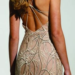 Tina Holly Couture Made To Order NEW ARRIVALS Tina Holly Couture T1846 Gold Lace Mermaid Formal Gown Prom Dress