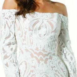 Tina Holly Couture Made To Order Tina Holly Couture T1866 White & Nude Off Shoulder Formal Gown Prom Dress 11 Tina Holly Couture Made To Order Tina Holly Couture T1866 White & Nude Off Shoulder Formal Gown Prom Dress