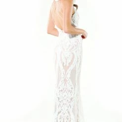 Tina Holly Couture Made To Order NEW ARRIVALS Tina Holly Couture T1868 White & Nude Sequin Formal Gown Dress