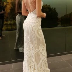 Tina Holly Couture Made To Order NEW ARRIVALS Tina Holly Couture T1868 White & Nude Sequin Formal Gown Dress 12 Tina Holly Couture Made To Order NEW ARRIVALS Tina Holly Couture T1868 White & Nude Sequin Formal Gown Dress