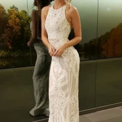 Tina Holly Couture Made To Order NEW ARRIVALS Tina Holly Couture T1868 White & Nude Sequin Formal Gown Dress 11 Tina Holly Couture Made To Order NEW ARRIVALS Tina Holly Couture T1868 White & Nude Sequin Formal Gown Dress