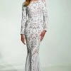 Tina Holly Couture Made To Order Tina Holly Couture T1890 White & Nude Long Sleeve Mermaid Formal Gown Prom Dress BRIDAL COLLECTION