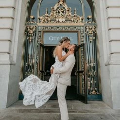 Tina Holly Couture Made To Order BRIDAL COLLECTION Tina Holly Couture T19280 White & Nude Wedding Mermaid Formal Dress