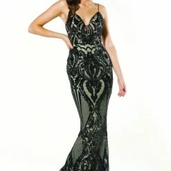 Tina Holly Couture Made To Order NEW ARRIVALS Tina Holly Couture Designer T19280 Black & Nude Formal Prom Dress