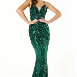 Tina Holly Couture Made To Order Tina Holly Couture T19280 Emerald Green Mermaid Formal Prom Dress