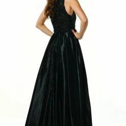 Tina Holly Couture Made To Order Tinaholy Couture Designer T19435 Black Satin Formal Prom Ball Gown Dress