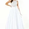 Tina Holly Couture Made To Order Tinaholy Couture Designer T19435 White Satin Formal Prom Ball Gown Dress