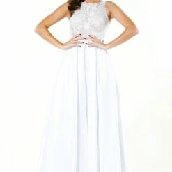 Tina Holly Couture Made To Order Tinaholy Couture Designer T19435 White Satin Formal Prom Ball Gown Dress