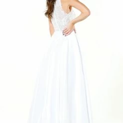 Tina Holly Couture Made To Order Tinaholy Couture Designer T19435 White Satin Formal Prom Ball Gown Dress