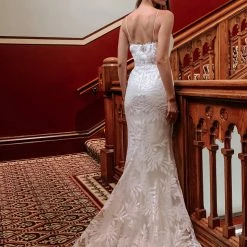 Tina Holly Couture Made To Order Tina Holly Couture TA107A White Sequin & Lace Mermaid Bridal Formal Dress