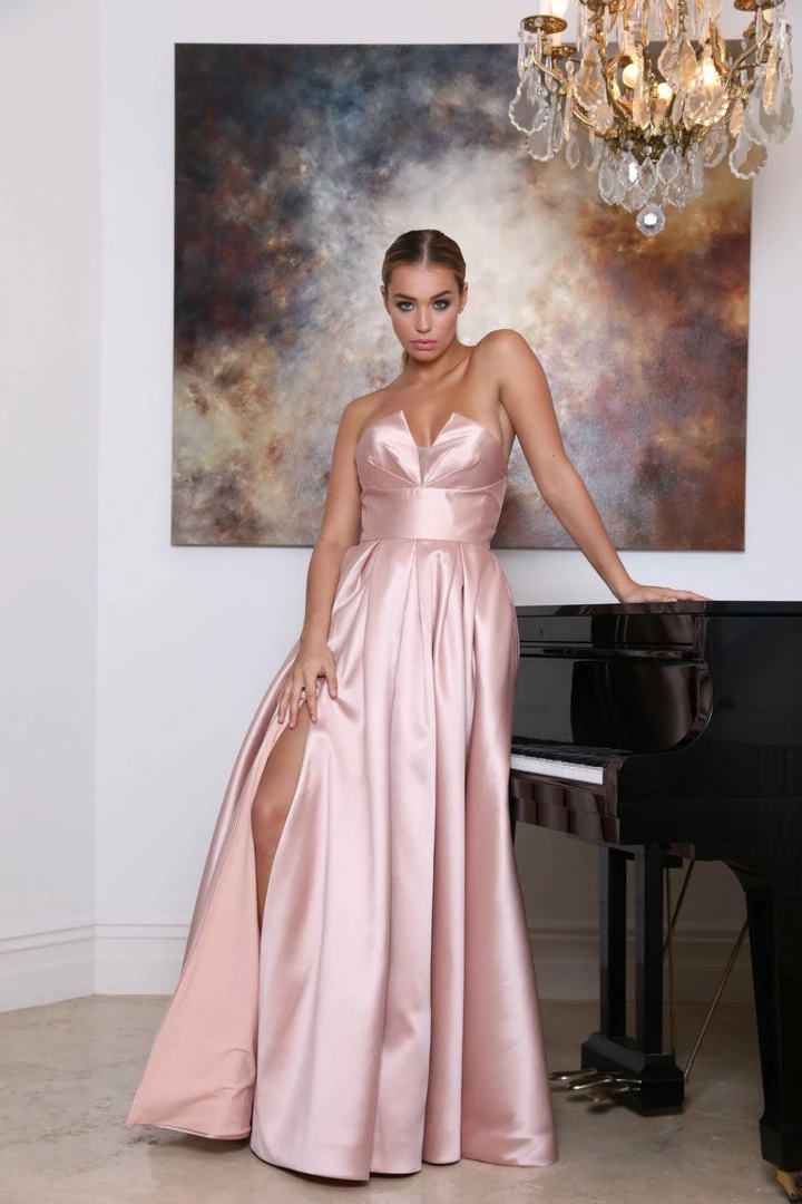 Tina Holly Couture Made To Order Tina Holly Couture TA611 Dusty Pink Strapless Ball Gown Formal Dress 3 Tina Holly Couture Made To Order Tina Holly Couture TA611 Dusty Pink Strapless Ball Gown Formal Dress