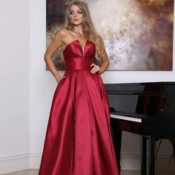Tina Holly Couture Made To Order Tina Holly Couture TA611 Wine Strapless Ball Gown Formal Dress NEW ARRIVALS