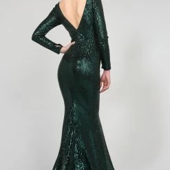Tina Holly Couture Made To Order Tina Holly Couture Designer TA803 Emerald Green Long Sleeve Formal Dress NEW ARRIVALS