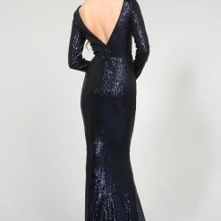 Tina Holly Couture Made To Order NEW ARRIVALS Tina Holly Couture Designer TA803 Blue Purple Long Sleeve Formal Dress